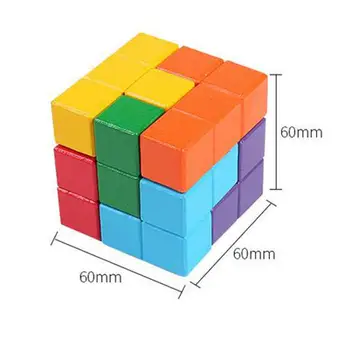 Medinių Statybinių Blokų Rinkinį Smart Cube Tetris Vystymosi Žaislas Vaikams Vaikams