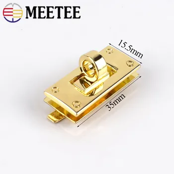 Meetee 2/5vnt 35X15mm Stačiakampis Metalinis Krepšys Lock 