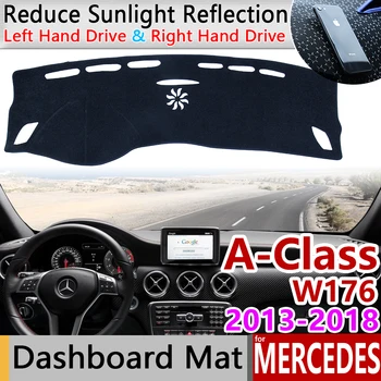 Mercedes Benz A-Klasės W176 neslystantis prietaisų Skydelio Kilimėlis Padengti Trinkelėmis skėtį nuo saulės Dashmat Kilimų Priedai A-Klasse A160 A180 A200 A45