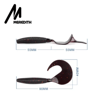 Meredith 9cm/4.4 g Garbanoti Tail Grub Dirbtinis Žvejybos Minkštas Jaukus 3.54