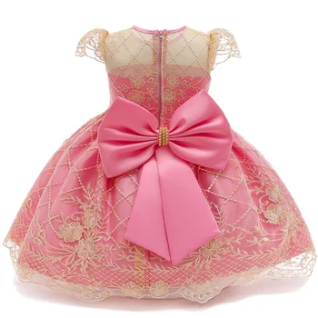 Mergaičių Suknelė Nėrinių Inscenizacija Frock Promenadzie Suknelė Gėlių ornamento formavimas Princesė Dress 1-10Y Vaikams Drabužių Elegantiškas Vaikų Gimtadienio Suknelė