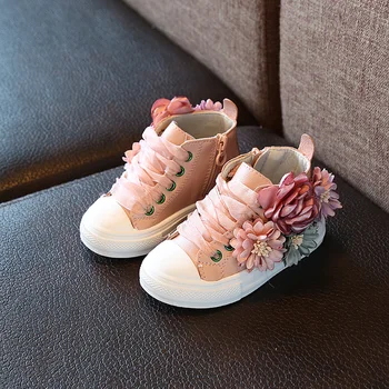 Mergaičių sportiniai bateliai rudenį, naujos lauko vestuvių anti slip mielas butas gėlių princesė Vaikų Mados batai 1-4 metų,