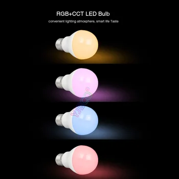 Miboxer FUT014 E27 6W RGB+BMT led lemputė lempos smart mobilųjį telefoną APP, WIFI AC85V-265V led šviesa balta šilta Pritemdomi Lampada Šviesos