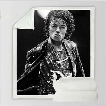 Michael Jackson 3d atspausdintas vilnos antklodė, Lovos Pėsčiųjų Iškylą Storio Antklodė Mados Lovatiesė Sherpa Mesti Antklodę stilius-10