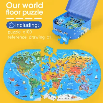 Mideer 100vnt Žemėlapis Dėlionės, Žaislai, vaikiškos Dėlionės Dėlionės Vaikams Pažinimo Kūdikių Ankstyvojo Ugdymo Įspūdį Dovanų Dėžutėje vaikų Žaislų