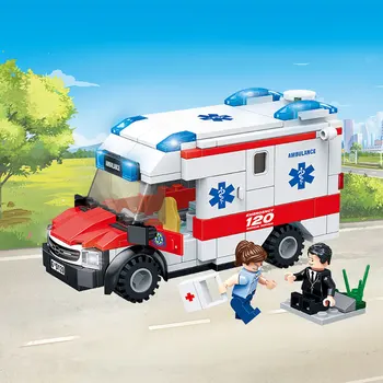 Miesto Priešgaisrinės Stoties Modelio Blokai Ugniagesiai vyras Sunkvežimių Apšviesti Plytų Suderinama LegoING Švietimo Žaislai Vaikams