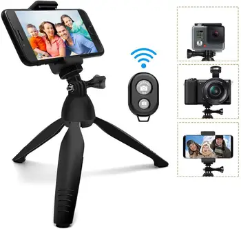 Mini Telefono Fotoaparato Trikojo Selfie Stick Kelionės Stovas Reguliuojamas Stovas Laikiklis su Belaidžio Nuotolinio valdymo Užrakto ir Universalus Įrašą