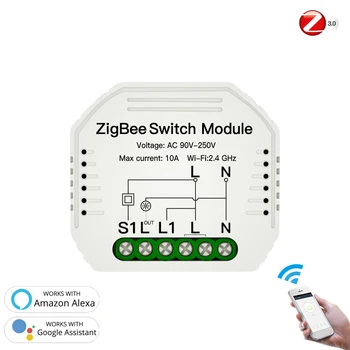 Mini Už Tuya ZigBee 3.0 Smart Šviesų Modulis Smart Gyvenimo Tuya Nuotolinio Valdymo Dirbti Su Alexa, Google 