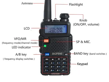 Mini du būdu radijo mėgėjų UV5R baofeng uv 5r 8w dvi būdas kumpis radijo cb dviejų dažnių VHF UHF nešiojama radijo walkie talkie 10 km