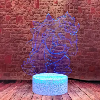 Mirksi 3D Iliuzija LED naktinė lempa Spalvingų šviesų Super Naršyklė Anime veiksmo ir žaislas duomenys Vaikams