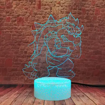 Mirksi 3D Iliuzija LED naktinė lempa Spalvingų šviesų Super Naršyklė Anime veiksmo ir žaislas duomenys Vaikams
