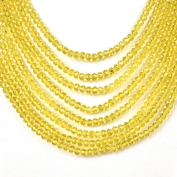 Mirksi Geltona, kelių sluoksnių apskritas Sintezė perlų ir Stiklo Kristalų perlas karoliai, gali duoti draugai ir gimines