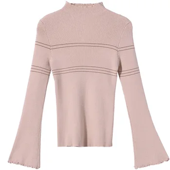 Mishow megztiniai 2020 Megzti Dugno ilgomis rankovėmis kietas puloveriai Moterims dryžuotas megztinis Rudens Žiemos trikotažas viršūnes MX18D5136