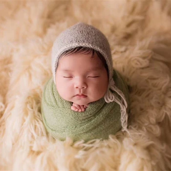 Moheros Milu elnias variklio Dangčio Mezgimo Modelio Gyvulių Bžūp Naujagimių fotografijos rekvizitai Kūdikio kepurė su Ausų Naujagimių Skrybėlę
