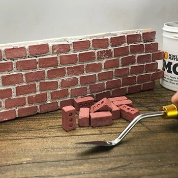 Mokymo Klasės Sienos Cemento Žaislas Naujas 32Pcs Mini Cemento Gargažė Plytų Statyti Savo Maža Sienos Mini Raudonų Plytų