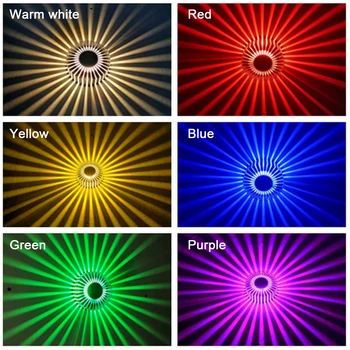 Montuojamas RGB LED Siena Šviesos 110V, 220V AC Nuotolinio Valdymo Poveikis Lempos Saulėgrąžų Projekcija Spinduliai Koridoriaus Sienos Lempos 1W 3W