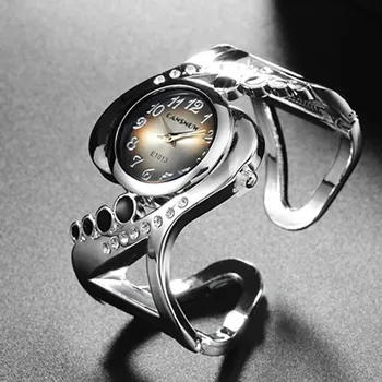 Moterų Bangle Laikrodis Kvarco Kristalo Prabanga relojes kalnų krištolas mados moterų aukso laikrodžiai eleagnt mujer saati laikrodis feminino