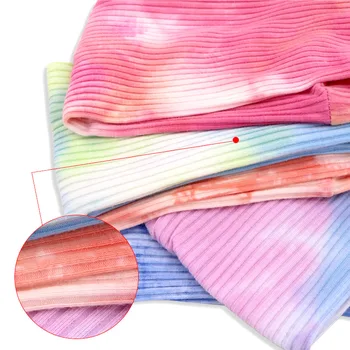 Moterų Briaunoti medvilnės kaspinai 2020 Atsitiktinis Įvairių spalvų kaklaraištis dažų Elastinga Hairbands Už Ponios Butas megzti galvos Apdangalai, Plaukų Aksesuarai