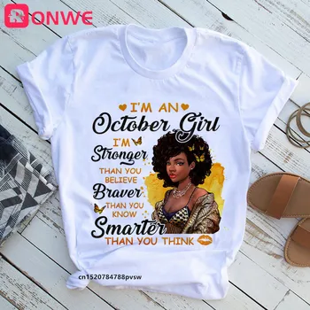 Moterų Melanino Mergelė Black Queen Print T-shirt Mergina Juoda Gyvena Klausimas Juokingas 90S Spausdinti Viršūnes Tee,Lašas Laivas