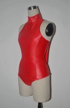 Moterų Sexy Dirbtiniais Odos bodysuit PVC wetlook apatinis trikotažas fetišas Leotard Clubwear latekso catsuit karštas erotinis seksualus cosplay kostiumai