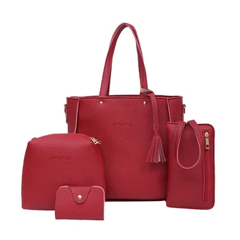 Moterų keturių dalių kieta spalva, kutas, rankinės petį krepšys, rankinė, krepšys piniginės mados paprasta сумка женская