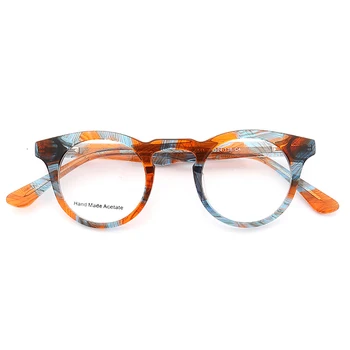 Moterų maži, Apvalūs Vėžlio Akinių Rėmeliai Vyrų Retro Vintage šviesos Acetatas Akinių rėmeliai visą ratlankio modelis Rx akinių rėmeliai