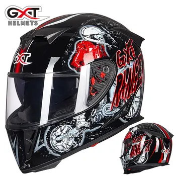 Motociklų, pilnas veido šalmas, vyriški lenktynių dvigubo objektyvo motociklo šalmas cascos para moto motociklai visureigis šalmas DOT capacete