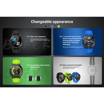 Moysdio M5S Smart Žiūrėti Smartwatch GPS Vyrų 2020 Kompasas, Barometras Aukštis Lauko vyriški Žiūrėti Visą Touch Fitneso Smart Žiūrėti