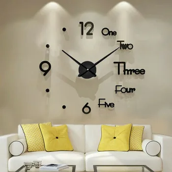 Mrror sienų lipdukai nuimamas lipnios meno lipdukai sieninis laikrodis namų puošybai kambarį kvarco adata žiūrėti laikrodis