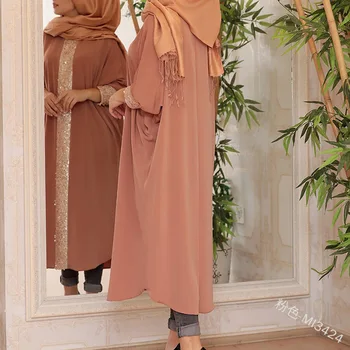 Musulmonų Blizgančiais Abaja Kimono Suknelė, Hijab Vestidos Etninės Turkų Ir Arabų Dubajus Afrikos Pakistano Caftan Marocain Kaftan Kataro Islamo