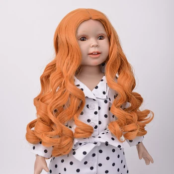 Muziwig Reborn baby Doll, perukai 18 colių lėlės Ilgi Banguoti, Garbanoti Šilumos Atsispirti spalvingos Lėlės Perukai lėlės priedų