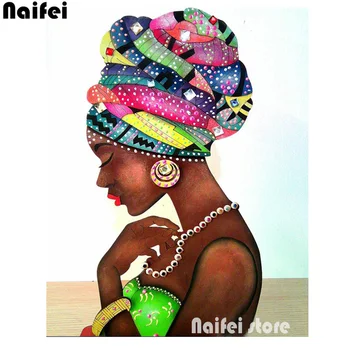 NAUJAS 3d turas deimantų siuvinėjimo Afrikos spalvinga moteris 5d Pasidaryk pats visiškai rinkiniai diamond tapybos, mozaikos nuotraukas strazdų meno,