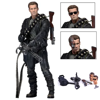 NECA Terminatorius 2 Teismo Dieną T-800 Arnoldas Schwarzeneggeris PVC Veiksmų Skaičius, Modelis Žaislas Kalėdų Dovana