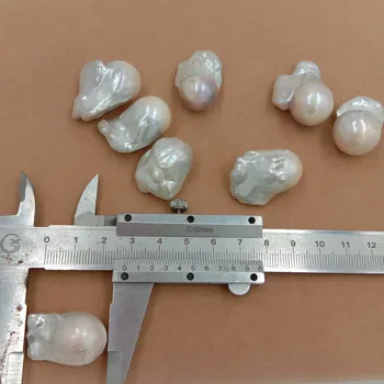 NEMOKAMAS PRISTATYMAS, Gamtos gėlo vandens prarasti pearl su baroko formos, DIDŽIAUSIAS BAROKO formos perlas su pilna skylė gręžti, 25-33 MM