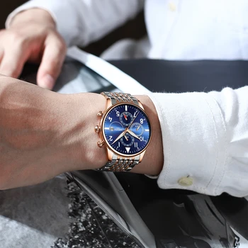 NIBOSI vyriški Laikrodžiai Karinės Prabangos Prekės ženklo Žiūrėti Mens Kvarcas Nerūdijančio Laikrodis Mados Chronograph Watch Vyras Relogio Masculino