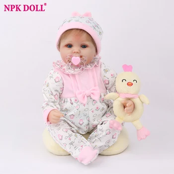 NPKDOLL Reborn Baby Doll 45CM 17 Colių Kūdikio Minkšti Žaislai Bebe Atgimsta Vištienos Žaislų, Gražių Kalėdų Dovana Mergaitėms