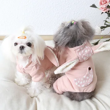 Naminių kačių drabužių Teddy šunų drabužių pavasario rudens fox animacinių filmų kieto dviejų keturkojo kelnes Jumpsuits Rompers medvilnės pižama