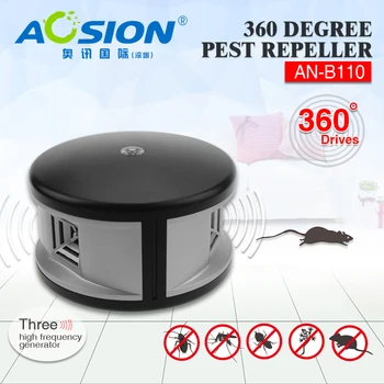 Namų Aosion 360 laipsnių ultragarso Žiurkių, graužikų pelės pelės atstumiantis ir elektroninius uodų tarakonai, kenkėjų kontrolės repeller