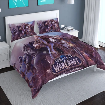 Namų Tekstilės Animacinių filmų World of Warcraft Spausdinti Patalynės Komplektas Patalyne, Patalynė Antklode Padengti Užvalkalas Twin Visą Karalienė King Size