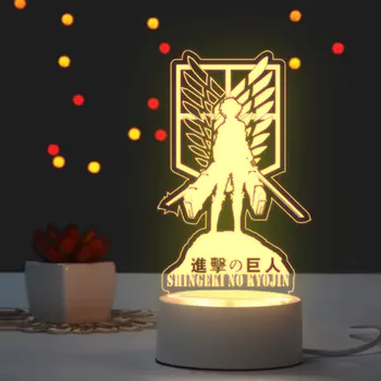 Naruto Luffy Ataka Titan Anime Naktį Šviesos diodų (LED 3D Akrilo Nakties Žibintas, Miegamojo Namų Atmosferą, Dekoratyvinės Lempos Dovanos, Žaislai