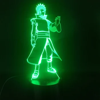 Naruto Uchiha Obito Anime, Manga 3D Lempa su baterijomis, Įvairių spalvų, su Nuotolinio naktinė lempa Usb Lampara Led Nakties Šviesos Lempos
