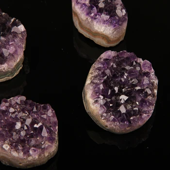 Natūralus Žalias Ametistas Violetinė Kvarco Geode Druzy Kristalų Sankaupos Gydymo Pavyzdys Namų Puošybai Amatų Apdaila