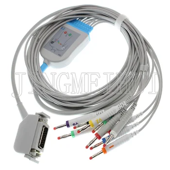 Naudoti Bosch/Hellige/Siemens/Cambridge EKG EKG 10-jungiamuoju kabeliu su 3.0 DIN/4.0 Bananų/Snap/Clip/Gyvūnų Profesinio mokymo Aligatorius įrašą leadwire.