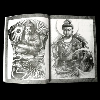 Nauja Tatuiruotė Knygos Rankraštis Modelius Žuvų Dievo ir Drakono Dievas Tradicinio Pobūdžio Tinka Tatuiruotė Tiekimo Reikmenys