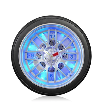 Nauja siunta kūrybos Led skaitmeninis Automobilių padangos sieninis laikrodis egzotinių asmeninį led šviesos vis laikrodis automobilių baras dekoro laikrodis