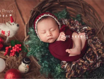 Naujagimio Fotografijos Rekvizitai Apsiaustas Antklodė Baby Skrybėlę Nėrimo Naujagimių Komplektus Antklodė Rekvizitai Kūdikio Fotosesiją Priedai