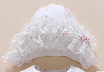 Naujagimio drabužius&Rompers 0 3 6 Mėnesius ilgomis Rankovėmis Balti vaikiški Drabužiai Mergina medvilnės spausdinti gėlių kūdikių drabužiai rinkiniai ropa bebe