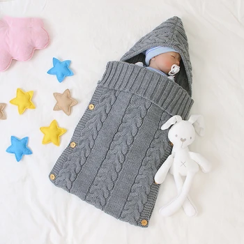 Naujagimio vientisos spalvos miegmaišis, antklodė, įvyniotas kūdikio mielas miegmaišį sleepsack medvilnės žiemą šilta miego maišas