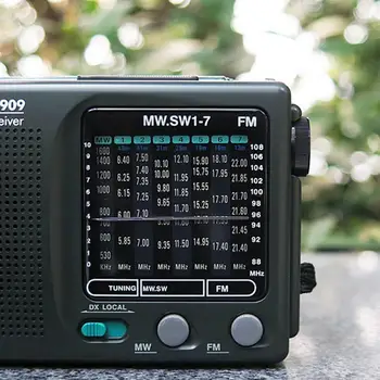 Naujai Tecsun R-909 R909 Radijas FM / MW / SW 9 Band Žodis Imtuvas, Radijo Stereo tecsun radijo patogus R909 Nešiojamų T1C8