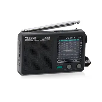 Naujai Tecsun R-909 R909 Radijas FM / MW / SW 9 Band Žodis Imtuvas, Radijo Stereo tecsun radijo patogus R909 Nešiojamų T1C8